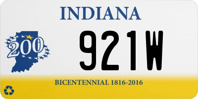 IN license plate 921W