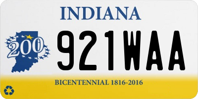 IN license plate 921WAA