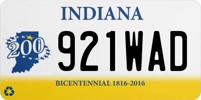 IN license plate 921WAD