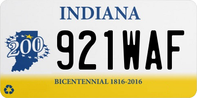 IN license plate 921WAF