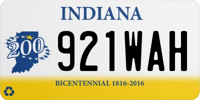 IN license plate 921WAH