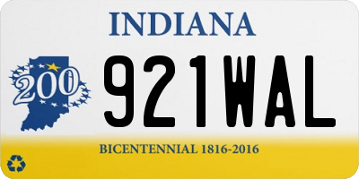 IN license plate 921WAL