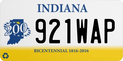 IN license plate 921WAP
