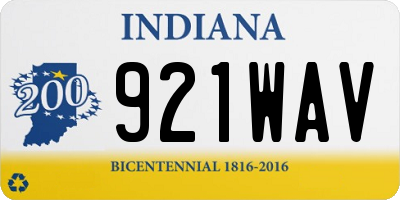 IN license plate 921WAV