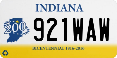 IN license plate 921WAW