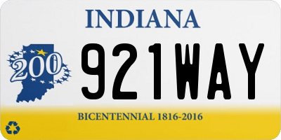IN license plate 921WAY