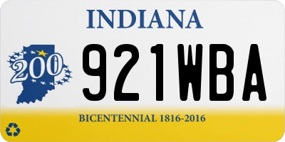 IN license plate 921WBA