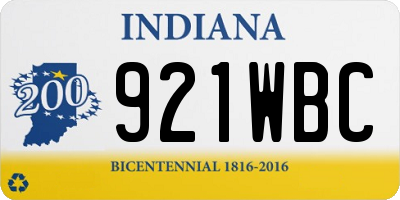 IN license plate 921WBC