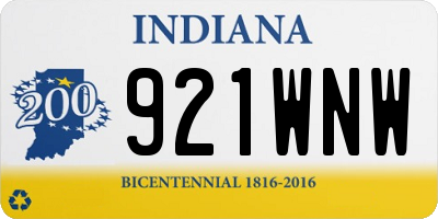 IN license plate 921WNW