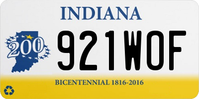 IN license plate 921WOF