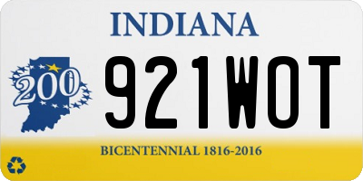IN license plate 921WOT