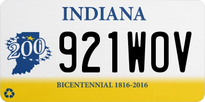 IN license plate 921WOV