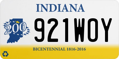 IN license plate 921WOY