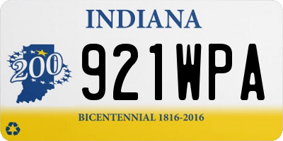 IN license plate 921WPA