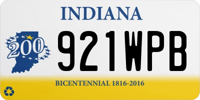 IN license plate 921WPB