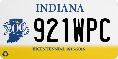 IN license plate 921WPC