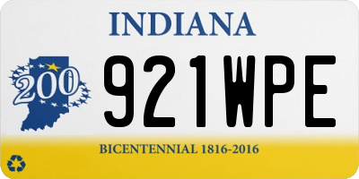 IN license plate 921WPE