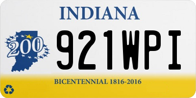 IN license plate 921WPI