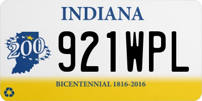 IN license plate 921WPL