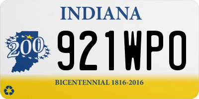 IN license plate 921WPO