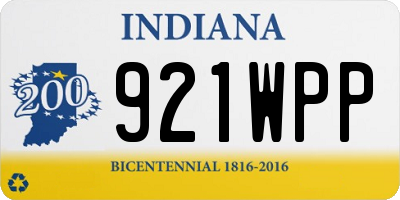 IN license plate 921WPP