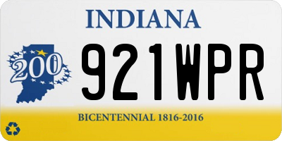 IN license plate 921WPR