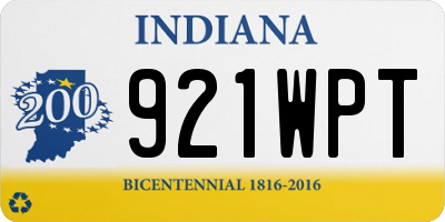 IN license plate 921WPT