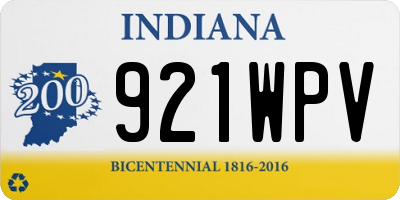 IN license plate 921WPV