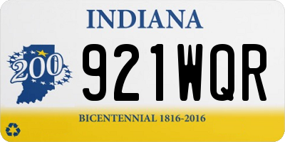 IN license plate 921WQR