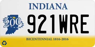 IN license plate 921WRE