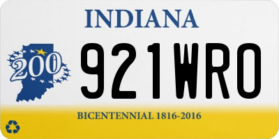 IN license plate 921WRO