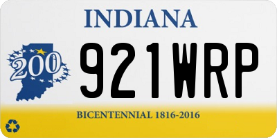 IN license plate 921WRP
