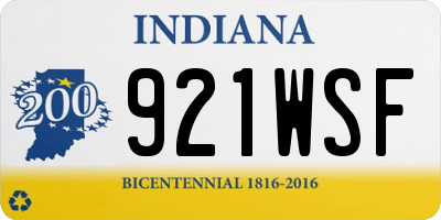 IN license plate 921WSF