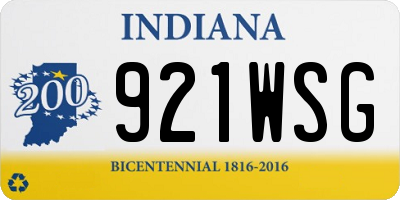 IN license plate 921WSG