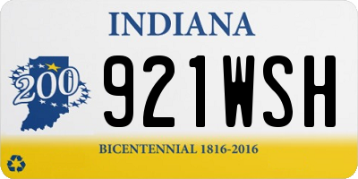 IN license plate 921WSH