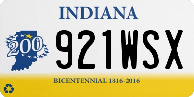 IN license plate 921WSX