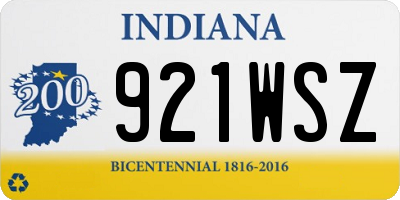 IN license plate 921WSZ