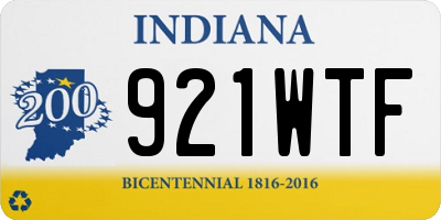 IN license plate 921WTF