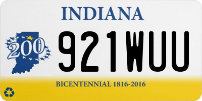 IN license plate 921WUU