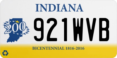 IN license plate 921WVB