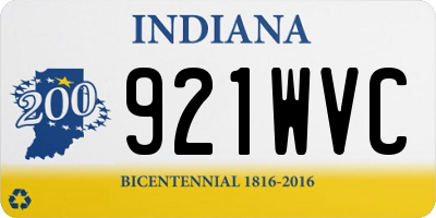 IN license plate 921WVC