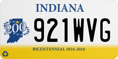 IN license plate 921WVG