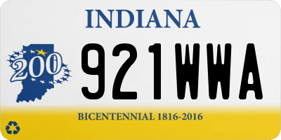 IN license plate 921WWA