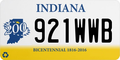 IN license plate 921WWB