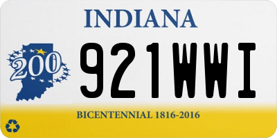 IN license plate 921WWI