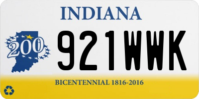 IN license plate 921WWK