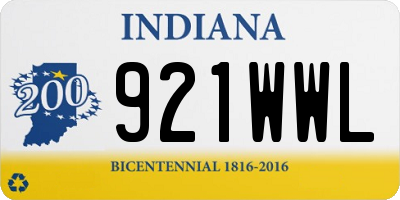 IN license plate 921WWL