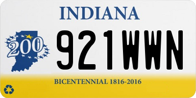 IN license plate 921WWN