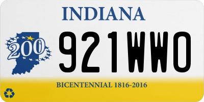 IN license plate 921WWO