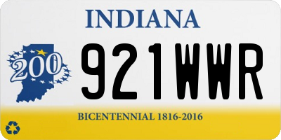 IN license plate 921WWR